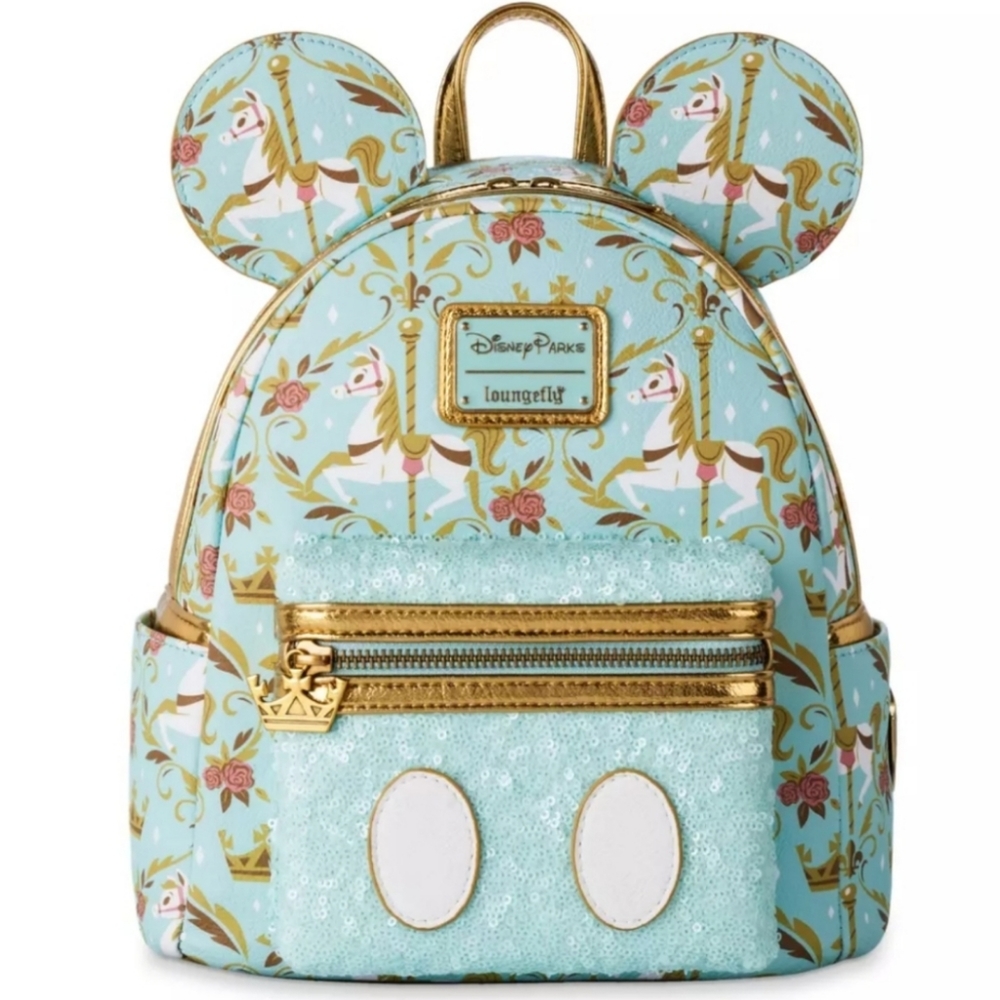 Loungefly Disney Parks Regal Carousel Mickey Main Attraction Backpack - Picture 1 of 8